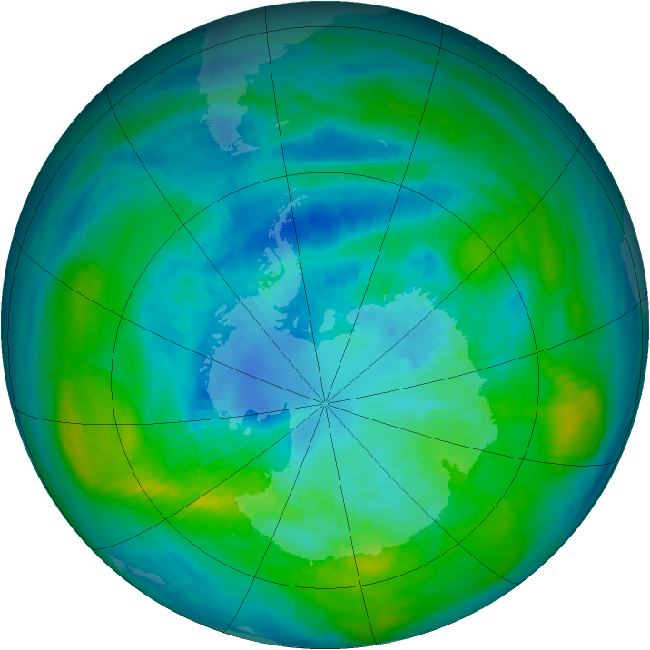 Antarctic ozone map for 04 April 1981